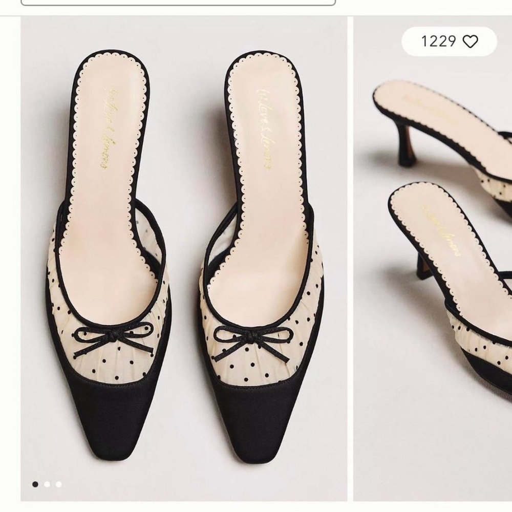 Elegant Black and Cream For Love and Lemons Women's Mules
